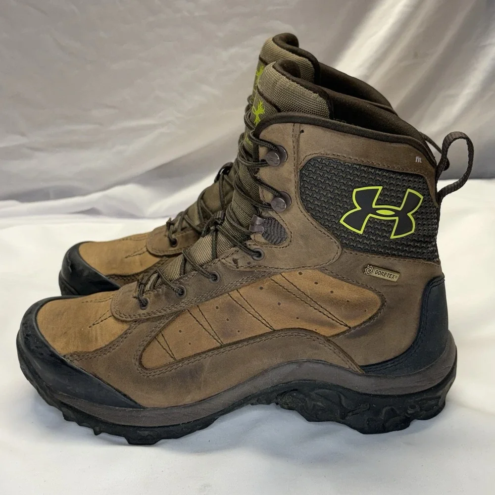 Under Armour Wall Hanger Leather Hunting Boots Mens 9 Brown Waterproof Scent